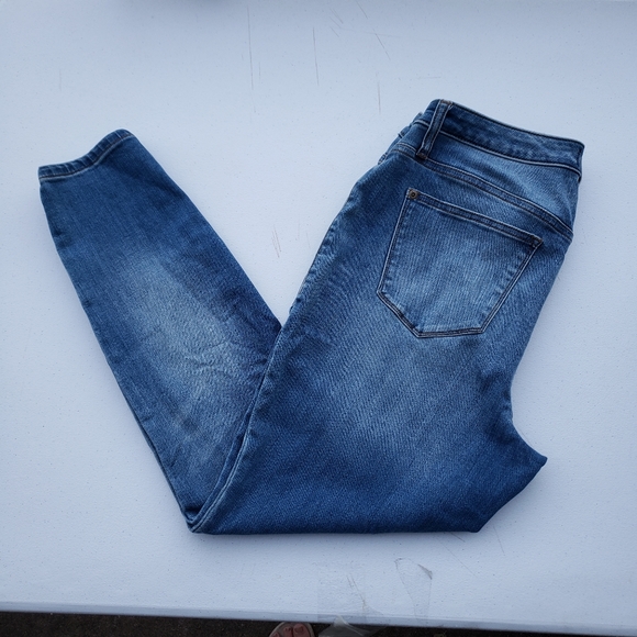 Lila Ryan Exposed Button Fly High Waist Mason Skinny Jeans Size 14W - Picture 2 of 10